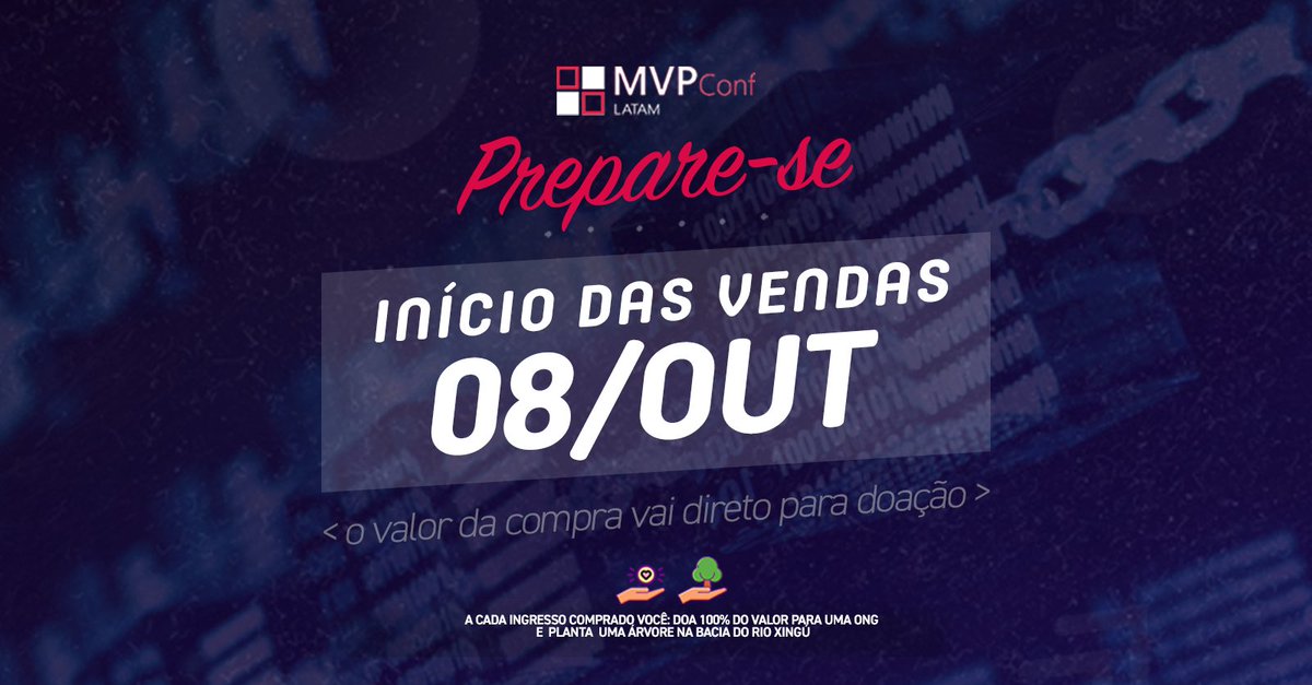 MVPConference's tweet image. É hoje 🚀 Não perca nossa abertura de lotes!

⏰ Dia 08/10 pelo site mvpconf.com.br
👉 100% do valor dos ingressos será revertido para instituições do Brasil!

Aprenda tudo com os maiores especialistas em tecnologia e ainda faça o bem! Vem pro MVPConf!