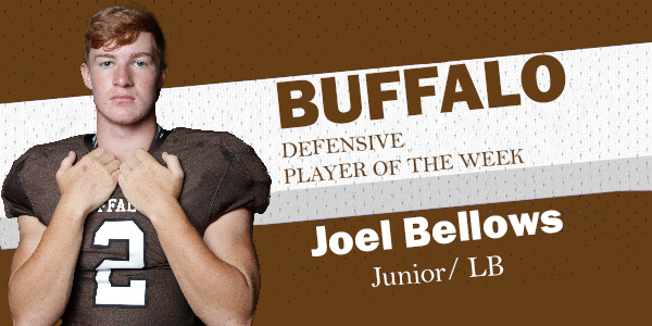 Congratulations to Joel Bellows for being named Defensive Player of the Week for Week 5. #1herd