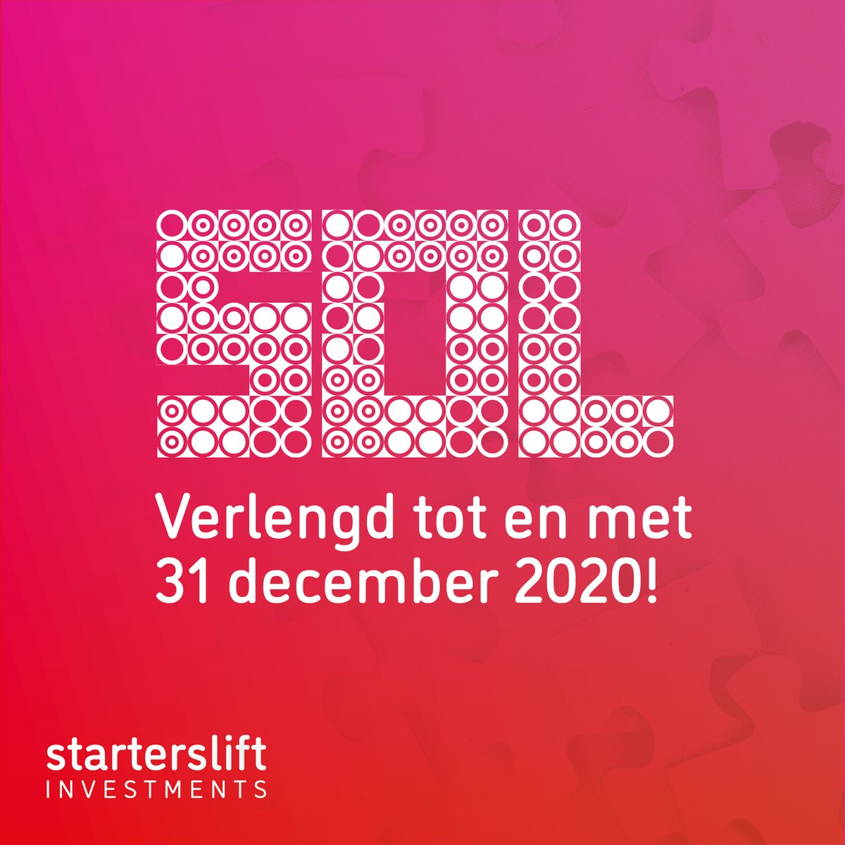 De SOL wordt verlengd tot eind 2020! 🚀 De huidige economie staat nog steeds onder druk dankzij het Corona virus. Met de #Starterslift #OverbruggingsLening kunnen wij kennisintensieve #startups in regio Midden- en West-Brabant verder helpen. #LinkInBio