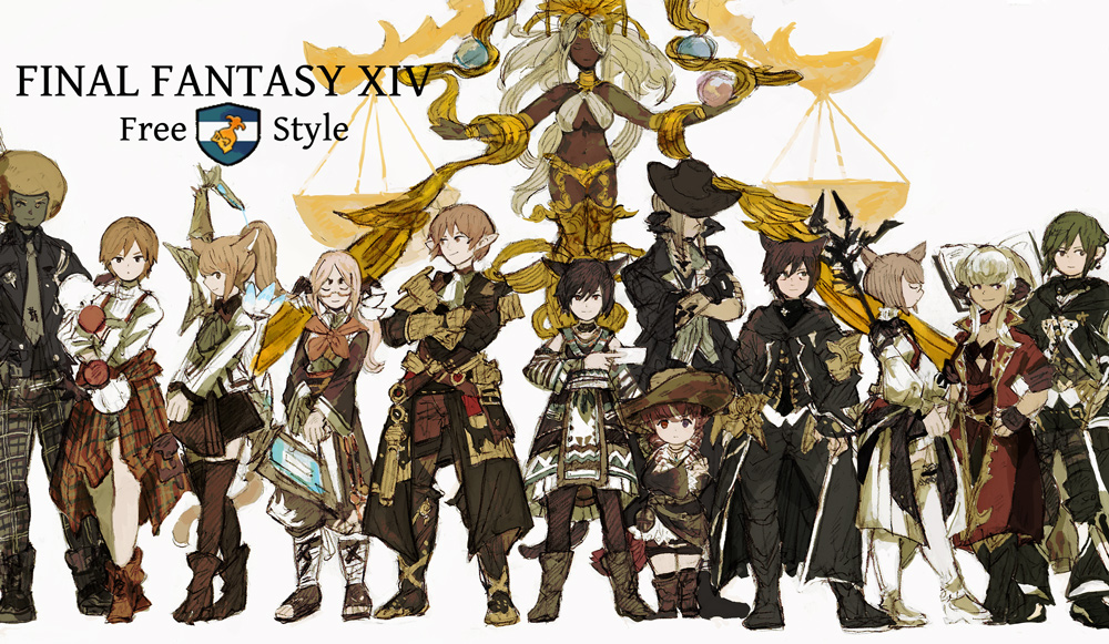 FF14「2017年から2020年の間で描いた集合絵的なFF14のイラスト 集合絵は大変だ」|peppermint jetのイラスト