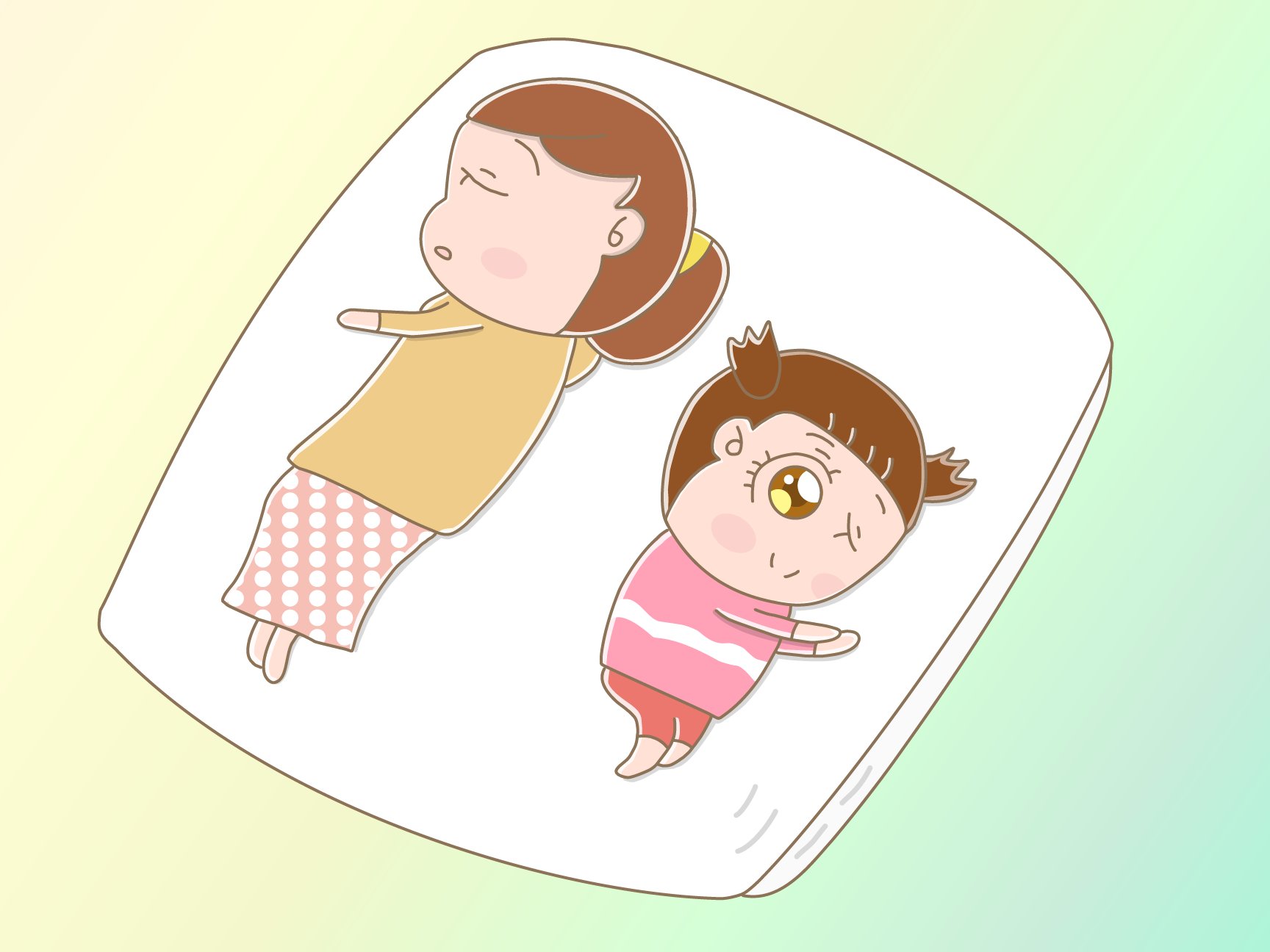 Aki イラストレーター 昼寝をしているお母さんの横で寝たふりをしている女の子 イラストレーター イラスト 毎日イラスト 女の子 女性 子供 お母さん 昼寝 寝たふり かわいい イラスト好きな人と繋がりたい 絵描きさんと繋がりたい T Co