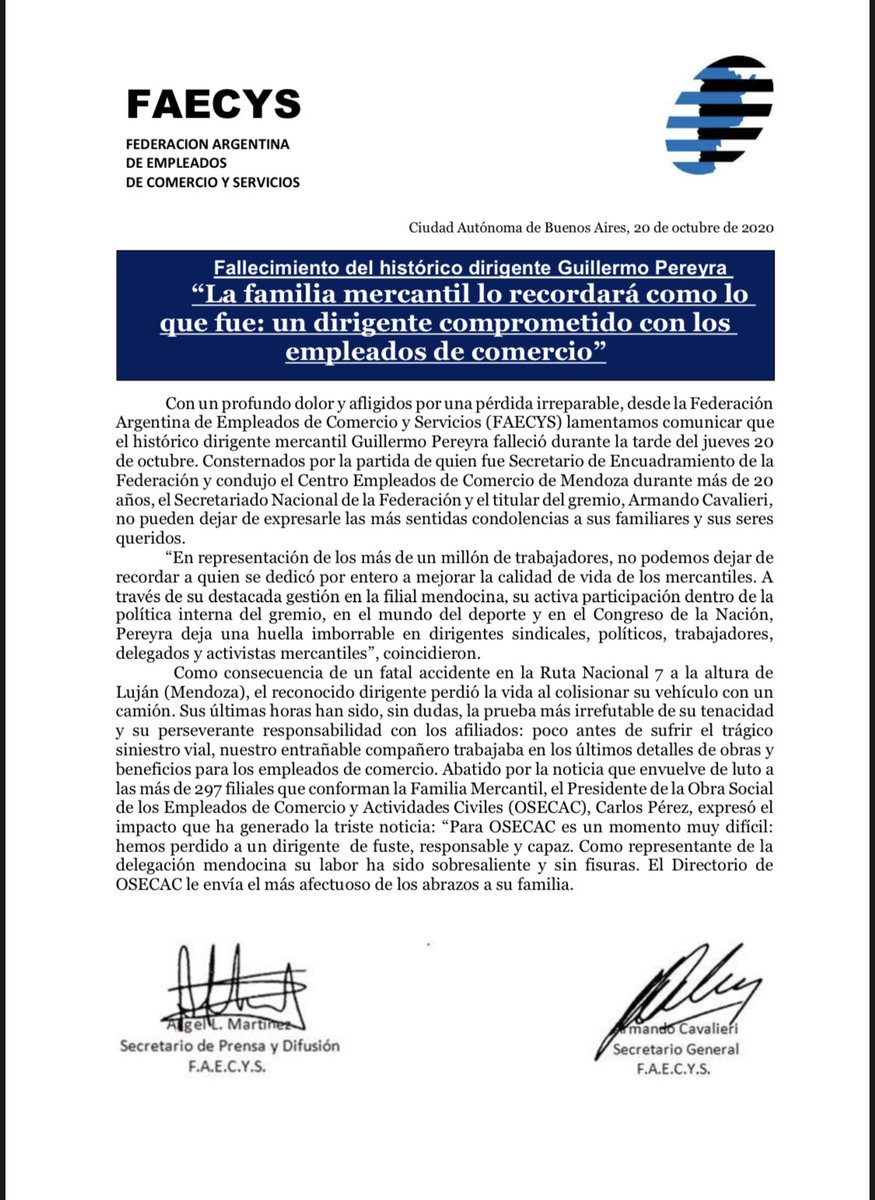 FAECYS Cuenta Oficial tweet media