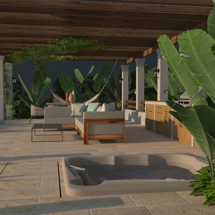 Theroomlook's tweet photo. Busqué que los colores presentes en la terraza fueran primordialmente neutrales y en tonos medios para que visualmente no sofocaran pues el calor en la zona es bastante alto.
.
.
.
.
.
#terraza #descanso #vacaciones  #sopetrán #finca #jacuzzi #antioquia #diseño #byTatianaGarciaP https://t.co/IstFpXsKcZ