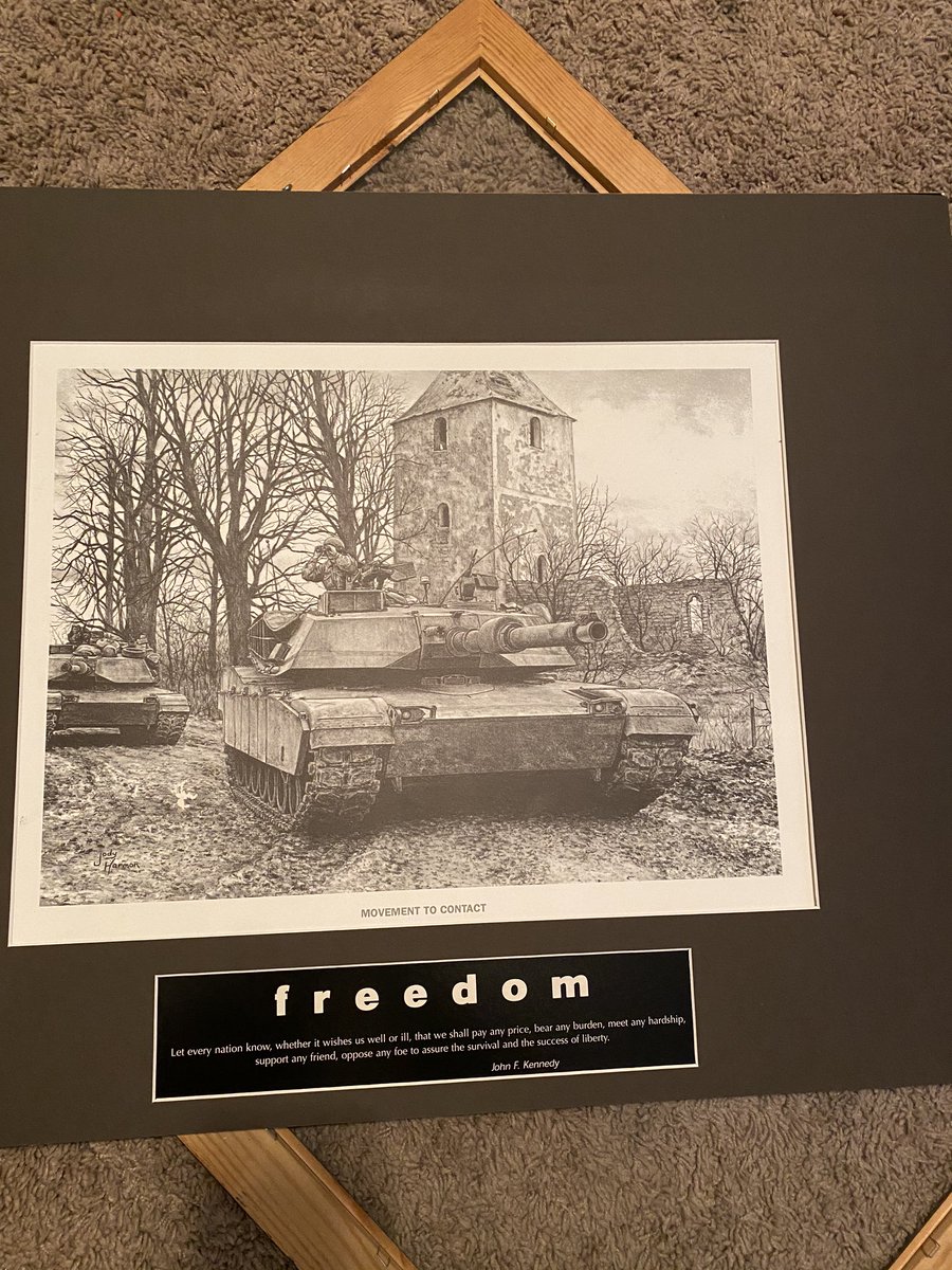 Framing project almost complete! #MovementToContact #Freedom #Liberty #Armor #ArmorREADY #ArmorStrong #19A #19K #Soldier #Tanker #BetterAtBenning #Lethality #CombatReady #Ready2Fight @USArmy @FortBenning @ArmorSchool @Randal0612 @StrikeFastSCO @ChapterUscaa @52ndArmorCmdt