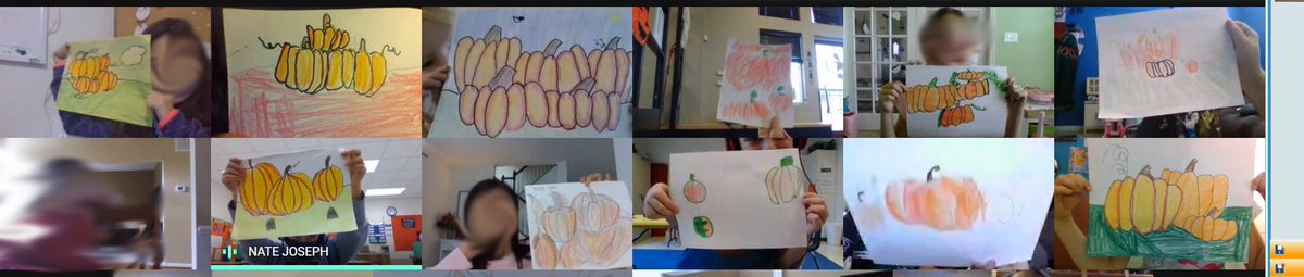 2nd grade art online... Student created overlapping pumpkins and blended colors! <a href="/kfinkART/">RoundHill ART class</a> <a href="/RoundHillES/">Round Hill Elem</a>