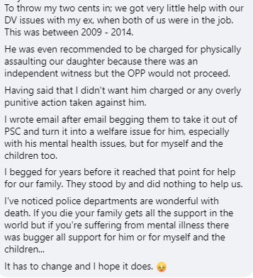 cw: domestic violenceHere is a serving officer outlining the failures she experienced while dealing with an abusive partner who was also serving, over a five-year period.