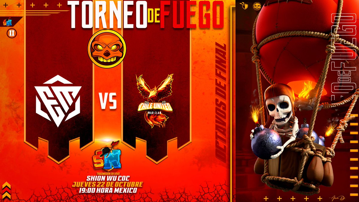 CarluisEM's tweet image. Esta llegando el momento de ver esta guerra de alto voltaje ‼️ 8vos de final de torneo de fuego con el crack de @shioNwu imperdible el choque
@ExaltMight 🆚 @CHILEUNITEDCoC
Fuegooo 🔥🔥🔥 y que se prenda loco‼️
#ExaltYourDream 👑