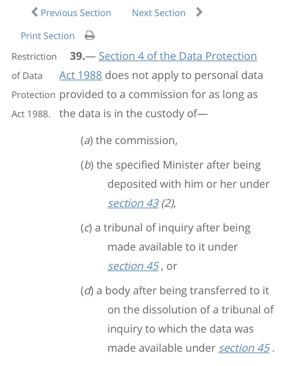So Section 39, says the AG, the Minister tells us, exempts the records from Article 15 Data Access Requests.Except, as you can see, it doesn’tIt couldn’t, because it was passed in 2004 and the GDPR was passed in 2016.It attempts negation Section 4 of the Data Protection Act