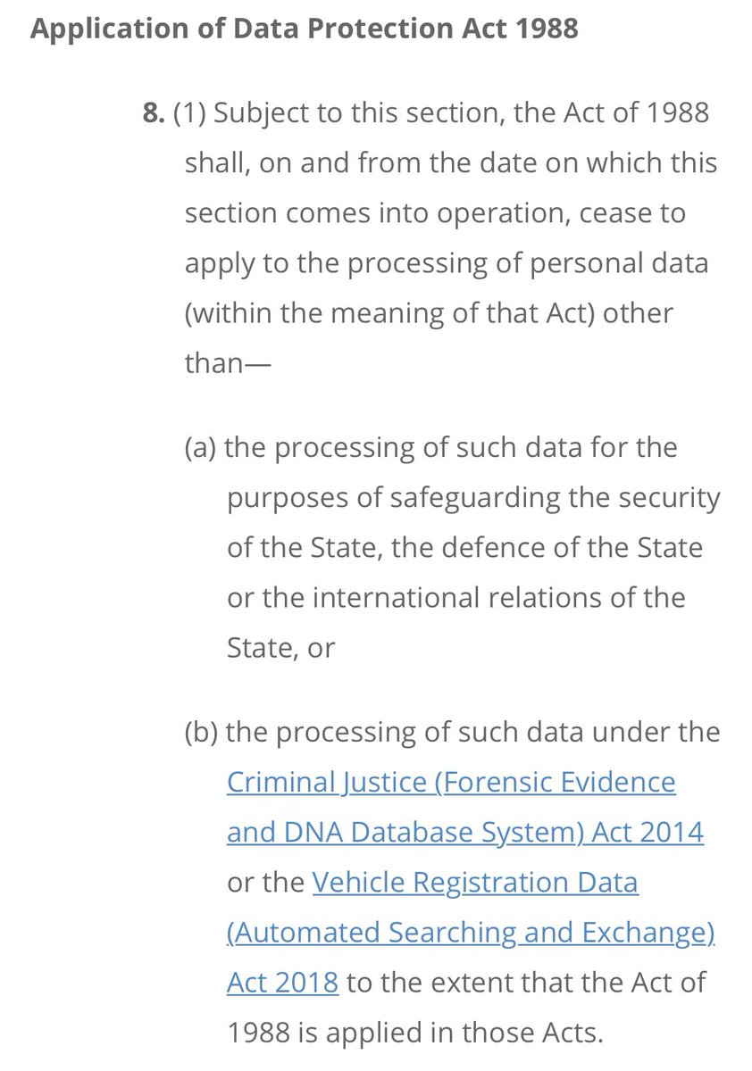 The 2018 Data Protection Act deals with the status of the old 1988 Act which this Section 39 addresses.It was almost all repealed. Two acts were specified as able to rely on it still. Neither was the Commissions of Inquiry Act 2004.Here, read it yourself.