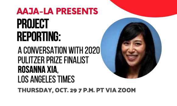 Asian American Journalists LA (@aajala) on Twitter photo Please join us for a conversation on Thursday, Oct. 29 at 7 p.m. with <a href="/RosannaXia/">Rosanna Xia</a>, <a href="/latimes/">Los Angeles Times</a> environment reporter and 2020 #PulitzerPrize finalist. RSVP here:
eventbrite.com/e/aaja-la-pres… Please join us for a conversation on Thursday, Oct. 29 at 7 p.m. with <a href="/RosannaXia/">Rosanna Xia</a>, <a href="/latimes/">Los Angeles Times</a> environment reporter and 2020 #PulitzerPrize finalist. RSVP here:
eventbrite.com/e/aaja-la-pres…