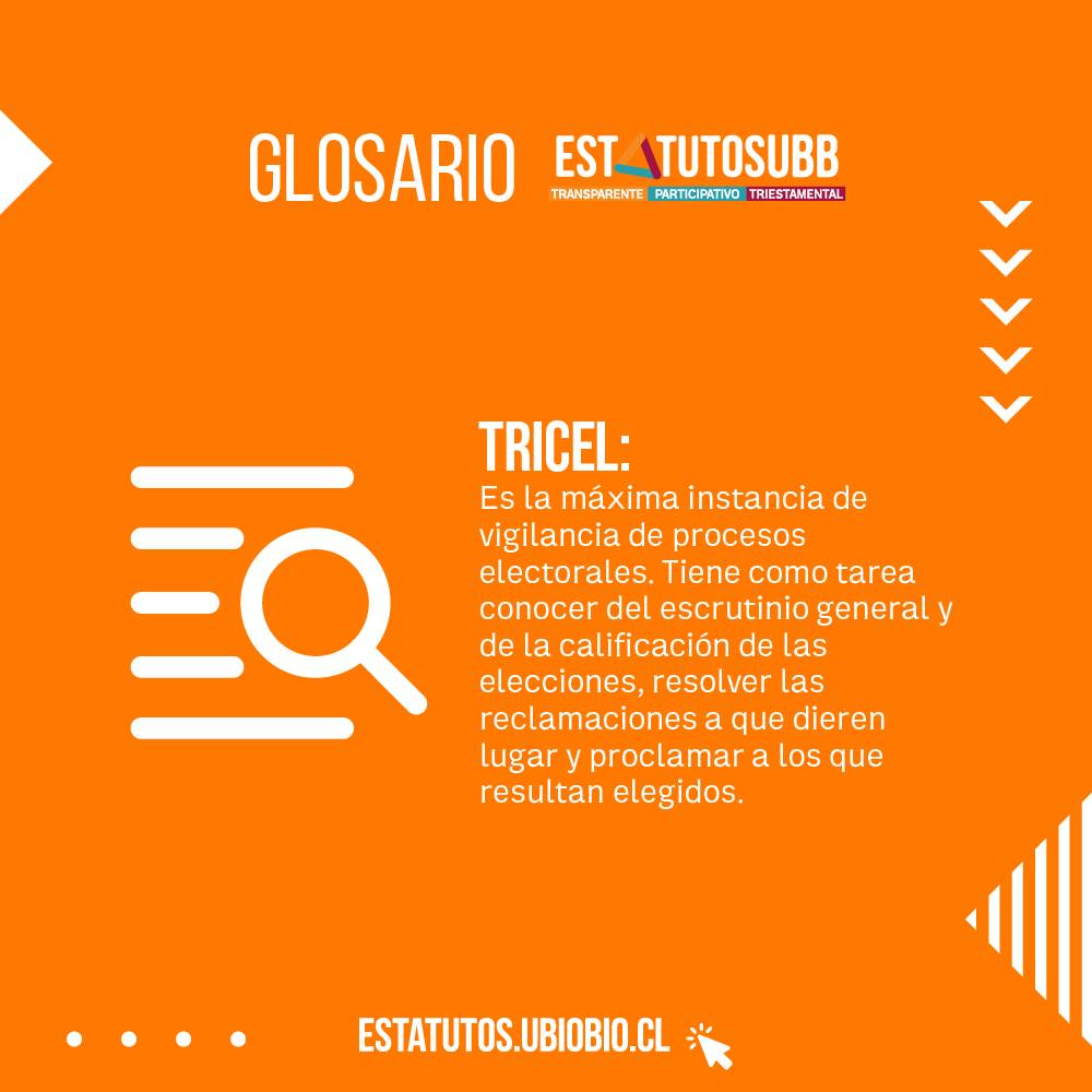 Tricel, uno de los conceptos clave en el proceso de Elección de la Comisión Redactora 🤓

#UBB #ubiobio #EstatutosUBB #Estatutos #estatutosuniversitarios