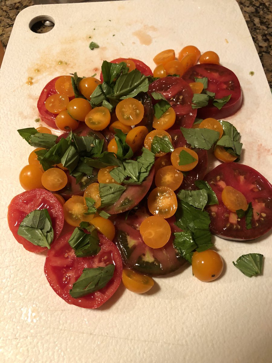 Sigh...the end of unofficial summer has arrived with the last of my garden caprese.