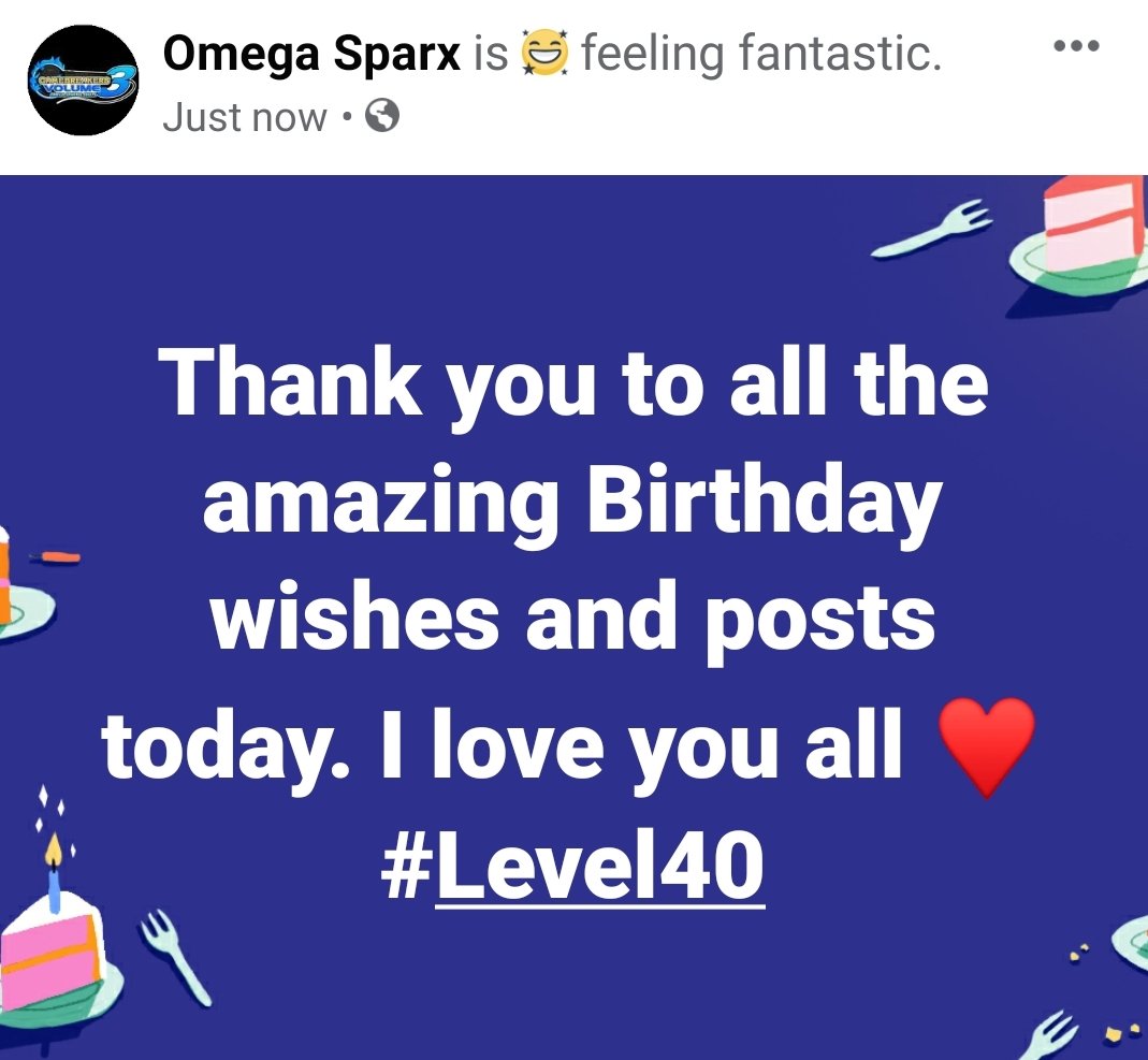 OmegaSparx's tweet image. #Level40 Happy Birthday to Me 😀