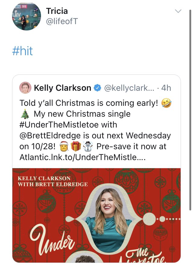 Both Brett & Kelly’s Assistant have great things to say about #UnderneathTheMistletoe 🎄 #Hit #Jam 

#TheKellyClarksonShow for #TheDaytimeTalkShow #PCAs @KellyClarksonTV