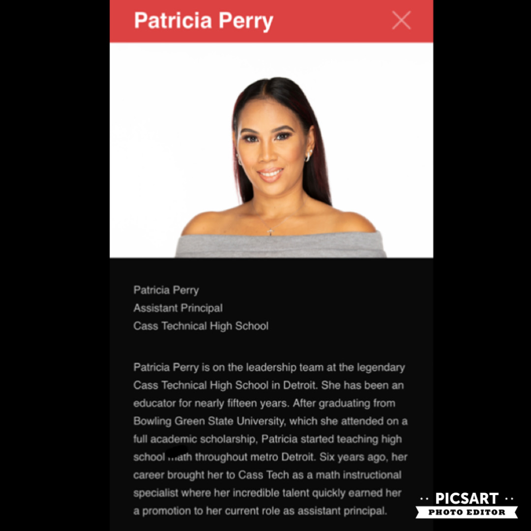 CTFIREDUP's tweet photo. Let’s Congratulate our very own Assistant Principal Perry for being a recipient of the Michigan Chronicle’s 40 under 40!!! #casstech #1secondtonone https://t.co/pcTrmx9mnO