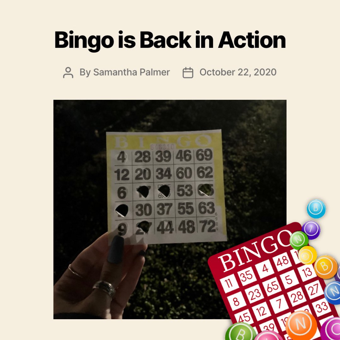 BINGO’s back baby! Check out Sam Palmer’s piece on this fun night! thewestfieldvoice.com/2020/10/bingo-…