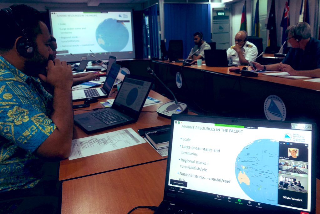 spc_live's tweet photo. #happeningnow
@spc_cps Geoscience & Fisheries divisions team up on today’s virtual #PICOF7 to discuss how climate & #oceanobs can be applied to support fisheries decision making 🎣 #PCCOS
@SprepChannel @WMO @NOAA @BOM_au @niwa_nz @CSIRO @dfat
#KnowYourOcean #COSPPac #GEMDiv https://t.co/Ae3UWkpt6H