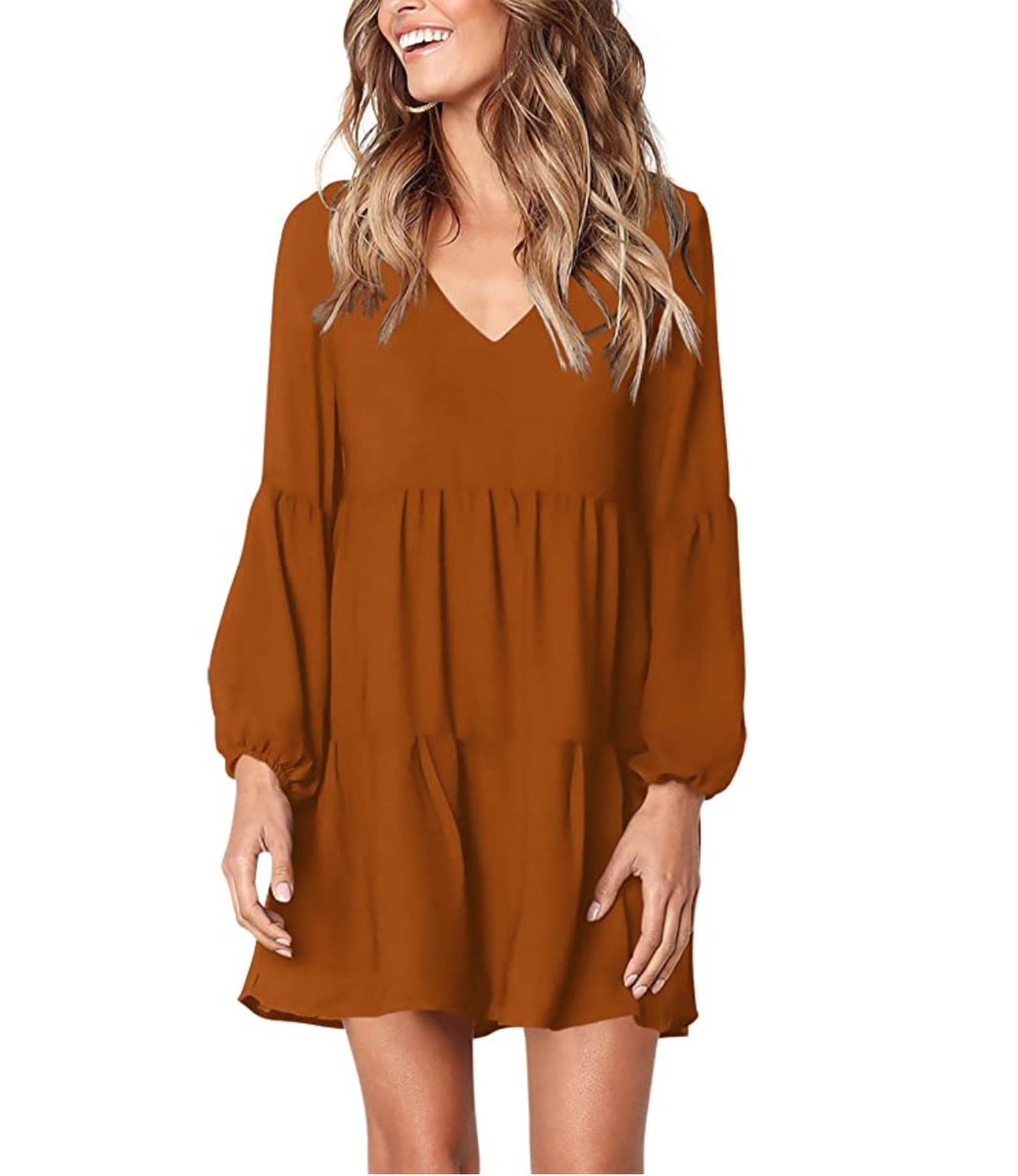 RowandaShop's tweet image. 🔥 Pleated loose swing dress with tunic length, solid color, ruffle, simple and plain, tiered dress, can be easily dress up and dress down.👇👇👇👇👇
#Casual #fashion #WomensMarch2020 

✅ Get it Here : amzn.to/2Htb88r