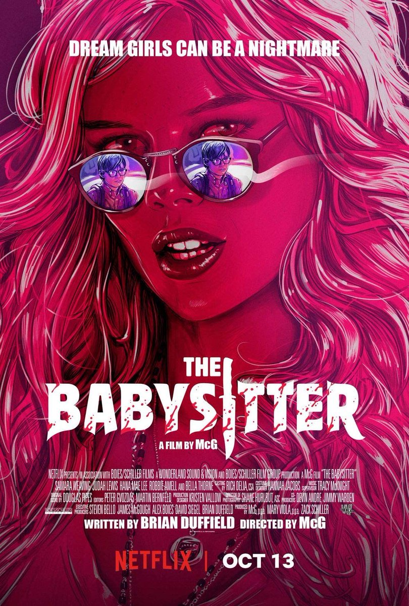 Wrapped up with one last film for the evening: The Babysitter (2017). I don't know if it was low expectations, or watching it off the back of two far less fun slasher flicks, but this was a blast