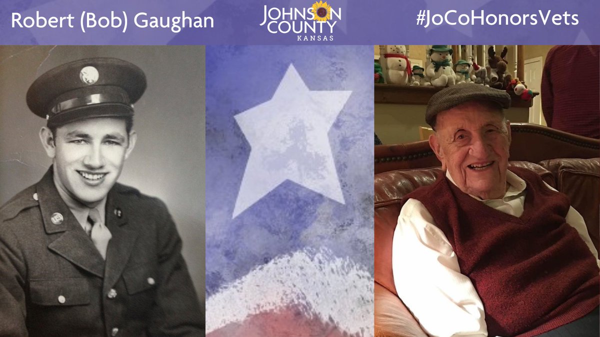 Meet Robert (Bob) Gaughan who resides in Leawood. He is a World War II veteran who served in the  @USArmy Air Corp. Visit his profile to learn about a highlight of an experience or memory from WWII:  https://jocogov.org/dept/county-managers-office/blog/robert-bob-gaughan  #JoCoHonorsVets 