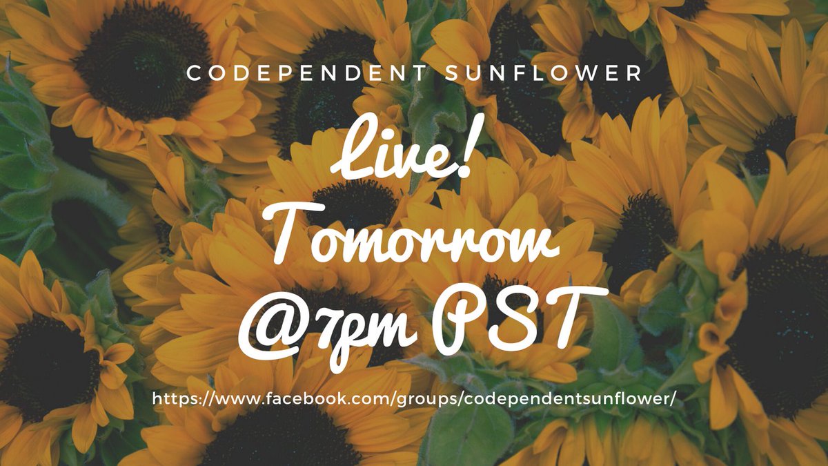 codependenttalk's tweet image. I am going “live” on our Facebook group tomorrow at 7pm PST! Go over to our group and join now: 

facebook.com/groups/codepen…

Join me in my favorite CoDA online meeting afterwards. Meeting time: 8pm PST, Zoom ID: 2387832968 Password: CODA253.