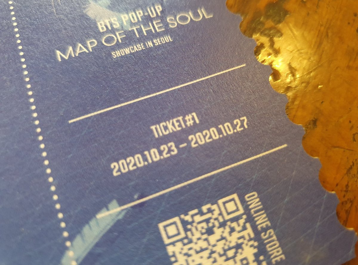 < Map of the soul showcase in seoul > 쇼케이스 팝업스토어- 앰블럼 조녜 - 티켓에 회차별로 날짜가 써 있음. 7회차에 걸쳐 티켓이 7번 바뀌지 않을까 하는 예상! 드래곤볼 각,,
