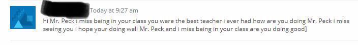 PMSquiresMagnet's tweet photo. One of my former students sending me a message! Virtual or in person this is why I teach! #myeaglefamily #youareworthit https://t.co/ZHLzv5d0do