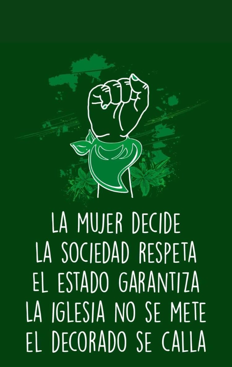 PorAbortoLegal's tweet photo. Saquen sus rosarios de nuestros ovarios!
#AbortoLegal2020 💚 https://t.co/tHS5sAKDjn