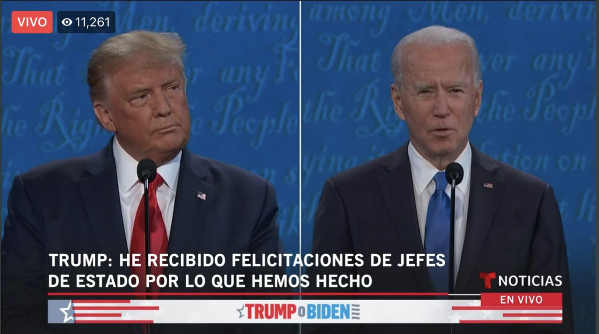 martinberlanga's tweet photo. Ambos candidatos suenan repetitivos de lo que ya dijeron en el primer #DebateTelemundo solo qué hay 16 mil muertos por coronavirus mas desde la última vez que se vieron las caras https://t.co/iV7A5gejEs
