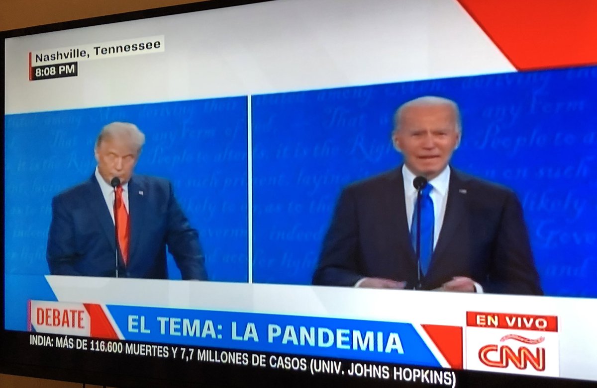 anniecanizares's tweet image. 🛑 #FinalDebate sobre seguridad nacional: 

Biden: “Cualquier país que interfiera en estas elecciones LO PAGARÁ. Aquí Rusia se ha involucrado, China hasta cierto punto y ahora Irán. El presidente no le ha dicho nada a Putin. Hay países que intentan interferir en las elecciones”.