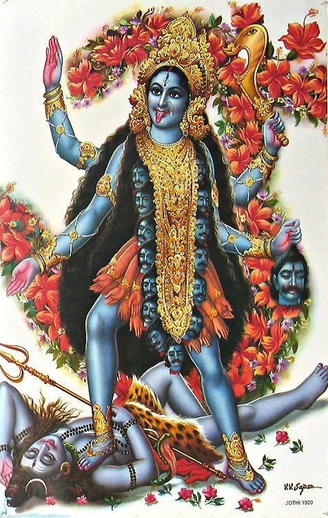 Day 7 of  #Navratri dedicated to Maa Kaalratri also known as Maa Kaali.Raktbeej the demon, who cloned multiple times with every drop of his blood which fell on the earth's surface came to fight with Maa Kaali (he was sent by Demons Shumbh Nishumbh). When Maa Kaali attacked him &