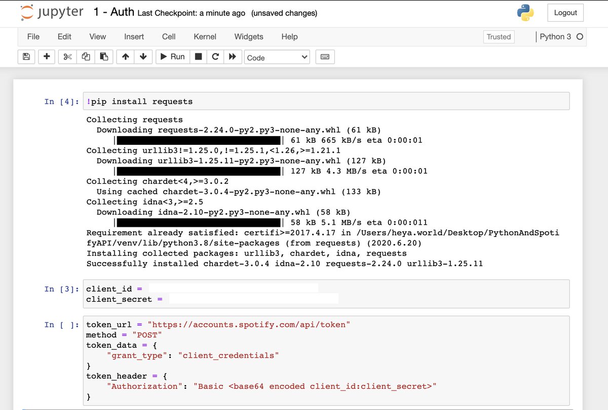 heya_world's tweet image. Day 18 of #100daysofcode. Always wanted to try using the #SpotifyAPI and finally got myself to do so! Working on Authorization with Python / Jupyter notebook...
Doc: developer.spotify.com/documentation/…