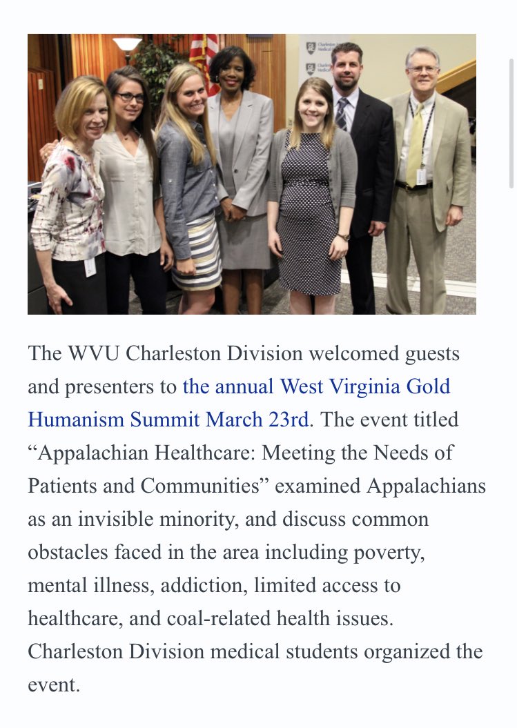 .  @DrDinoBeckett did a session on their amazing work in Williamson, WV.  @PatriceHarrisMD (originally from SWV) also spoke. It was an event that I was really proud of that I’ve since sort of forgotten that I coordinated, so this was a nice memory.(I was also v. pregnant)