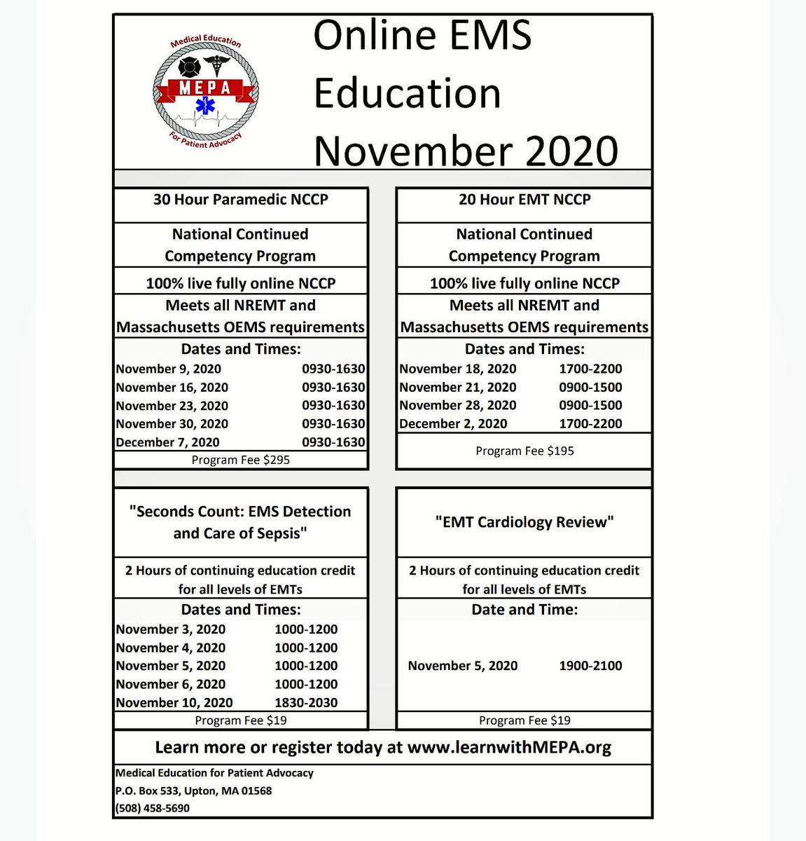 rgfdmedic's tweet image. MEPA&apos;s EMS Education Programs Convenient High Quality Classes 
#emtbforums #emtbasic #emtbnews #emtlife #emts #emtb #emt #paramedics #continuingeducation #paramedic #paramedicrefresher
#ems #emseducation #emtrefresher #nccp #nccr
