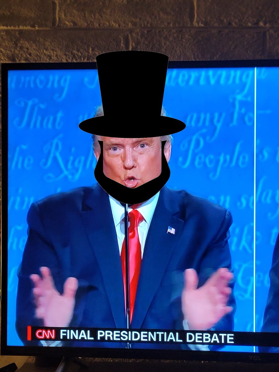 JazzyOhSoFresh's tweet photo. Abraham Lincoln over here #Debate2020 #PresidentialDebate2020 https://t.co/md6LsVshOn