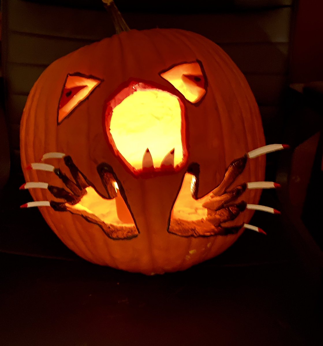 mowequa's tweet photo. @mishacollins since Halloween is uncancelled and I’ve signed up for the Halloween Haunt, I went all out and carved a pumpkin! https://t.co/DGCo8g2Wg2
