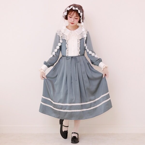 reservation ♪ Sicilienneドレス(fog blue⁄black) ¥27,800+tax