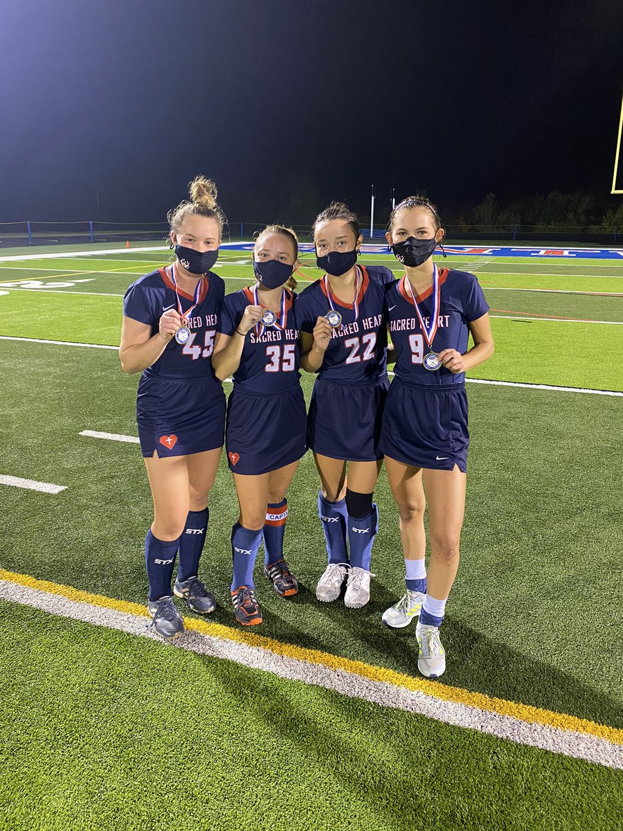 Congrats to <a href="/valkyriesfh/">Sacred Heart Field Hockey</a> on winning region! They will now host the 1st round of the state tournament on Thursday. Time and opponent will come out Wednesday morning. Lindsay Schiavone, Kennedy Vinson, Carson Neal, &amp; Reese Wearren were all named to the region all tournament team!
