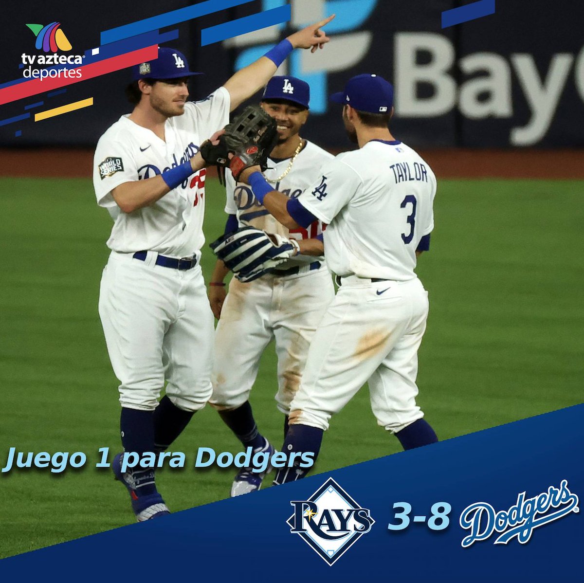 #postseason
¡Los @Dodgers se llevaron el juego 1 de la Serie Mundial! 🔵 ⚾
Con gran actuación de Kershaw, los angelinos están a tres juegos de olvidarse de su larga sequía.
#CompartimosLaEmoción
Los detalles: https://t.co/kGVj6POxSo https://t.co/sFbji8YmgS
