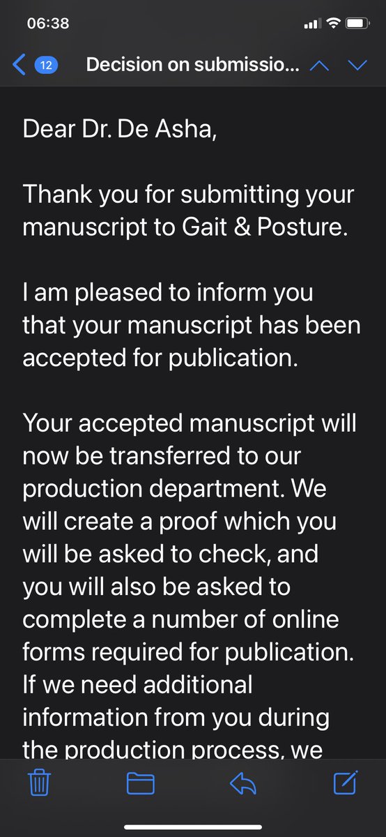 AlanDeAsha1's tweet image. Wake up early for a 10k, shower and breakfast and then open emails. Today will be a good day. Well done @Laurali8 @RainbowBiomech and @KDeluzio , it’s a privilege and a pleasure to science with you guys.
P.S. acceptance never gets less exciting