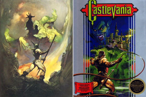 Video game art shenanigans is a wild topic. Frank Frazetta's Norseman likely inspired Simon Belmont.