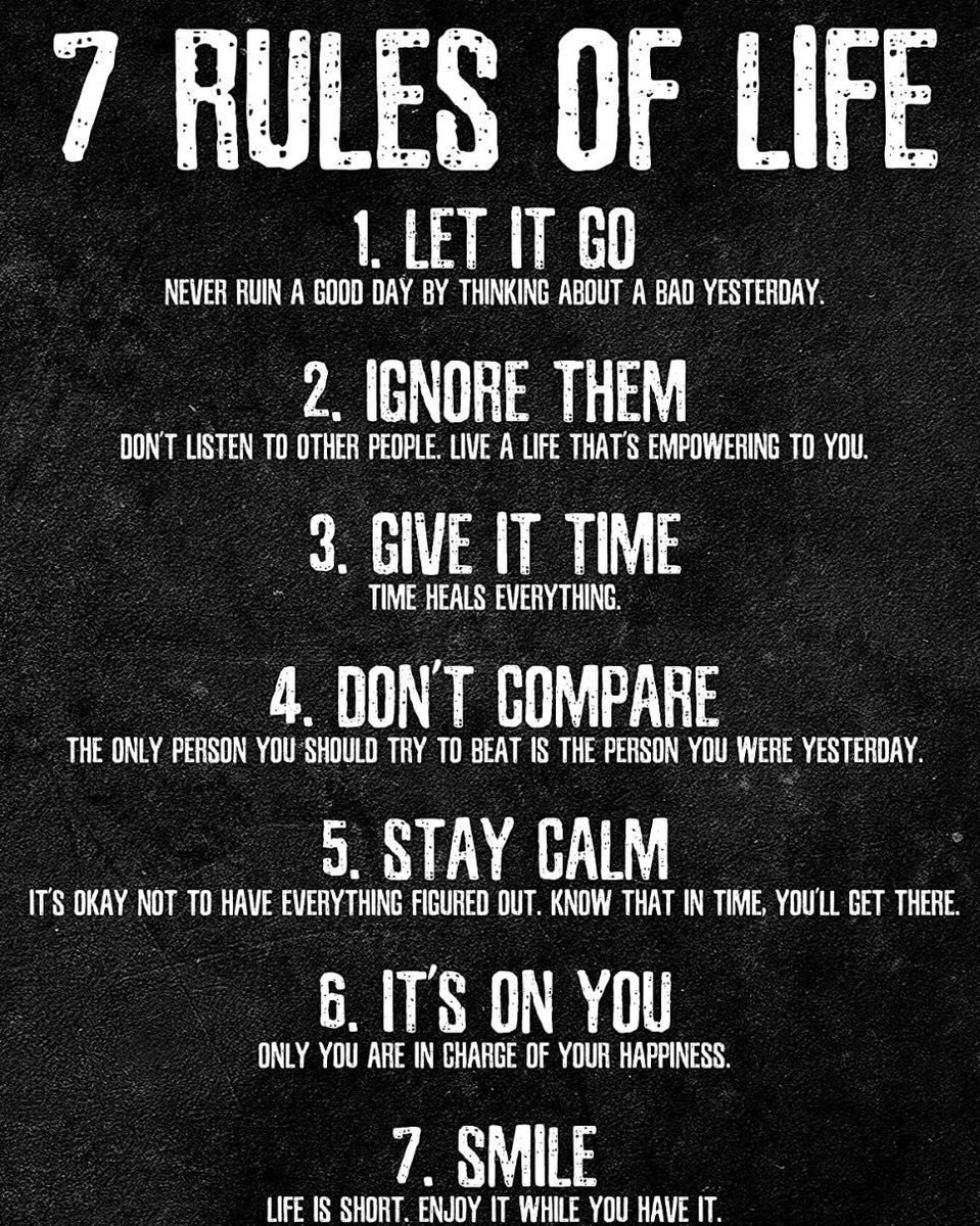 Great rules!
#lifeisgood #lifegoals #wereinthistogether https://t.co/V1rQQzdGwV