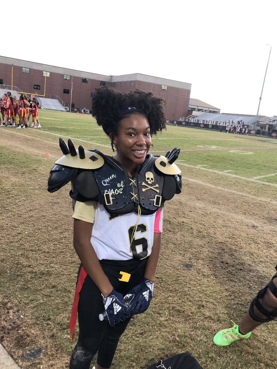 FlagMvhs's tweet photo. Great season opener tonight with the Bears bringing home two w’s against North Gwinnett and Collins Hill. Next week is our home opener on 10/27 ! Shout out our two Queens of Chaos for two interceptions tonight! #GoBears #GirlsofFall #PlayinDecember https://t.co/H2D1UmDqCk
