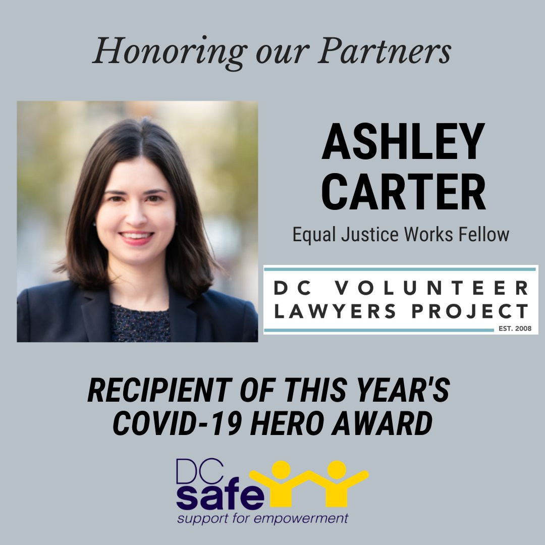DC_SAFE's tweet photo. Congratulations to the @DCVLP's Ashley Carter for receiving the COVID-19 Hero Award! Your work is truly amazing! https://t.co/JLshhiWc4d