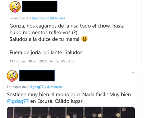 gdsg77's tweet photo. No lo digo yo, lo dicen elles! El estreno de #contraAtaco estuvo bastante decente 😋😊
El 14/11 es el próximo, y ya empezaron a caer las reservas... ustedes no se duerman, que #distanciamientosocial mediante, los lugares son limitados! 👇 https://t.co/bhjyAYvP3S