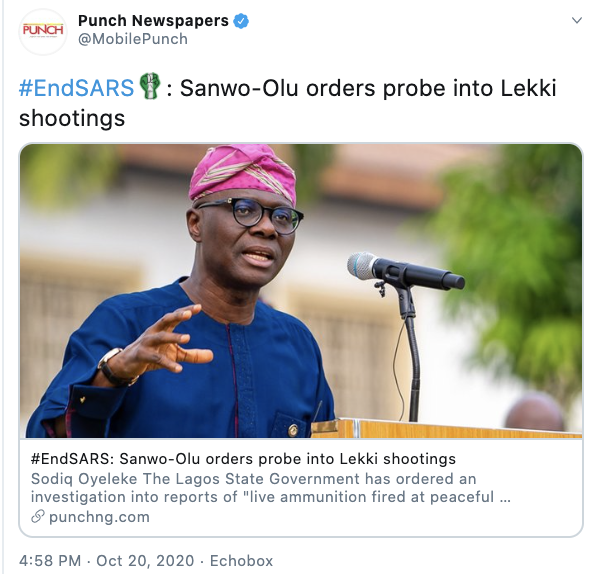 AdeolaFayehun's tweet photo. Yeye dey smell! This is what we call insult upon injury. Is it possible for the governor of Lagos not to know about the killings? The devil is a liar! #EndSARS #LekkiMassacre https://t.co/xTqU3Y5ecM https://t.co/coxsZn5KVB