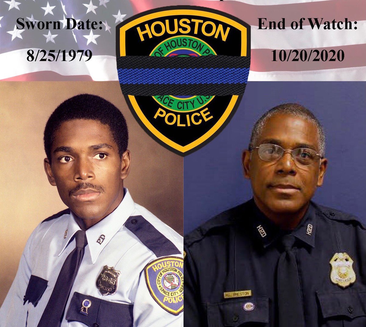 We send our deepest condolences to the the men and women of the <a href="/houstonpolice/">Houston Police</a> dept, and to the family of Sergeant Harold Preston, who after 41 YEARS of service to his community, was tragically shot and killed in the line of duty today. Godspeed, sir. #LODD #OfficerDown