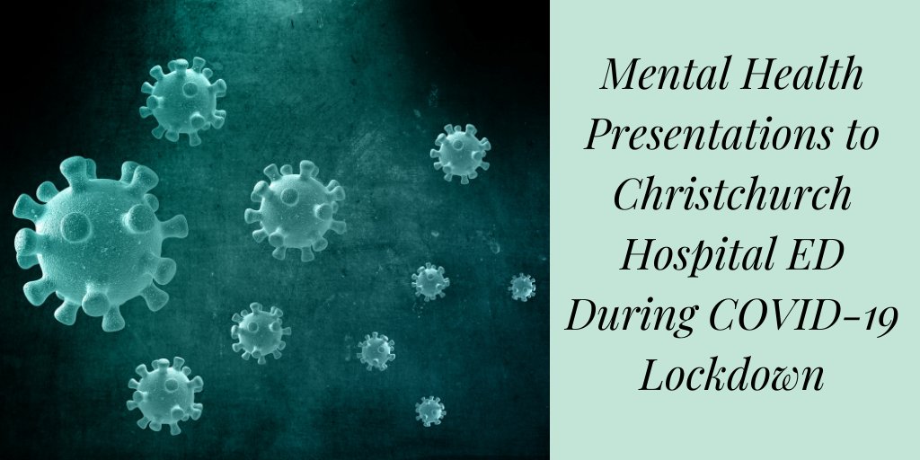 Mental health presentations to an ED during the #COVID19 lockdown

#FreeAccess

bit.ly/COVID_MH_Chch

<a href="/laurajoycenz/">Laura Joyce</a> <a href="/SandraR_PhD/">Sandra Richardson</a>
@Wiley_Health <a href="/acemonline/">ACEM</a>