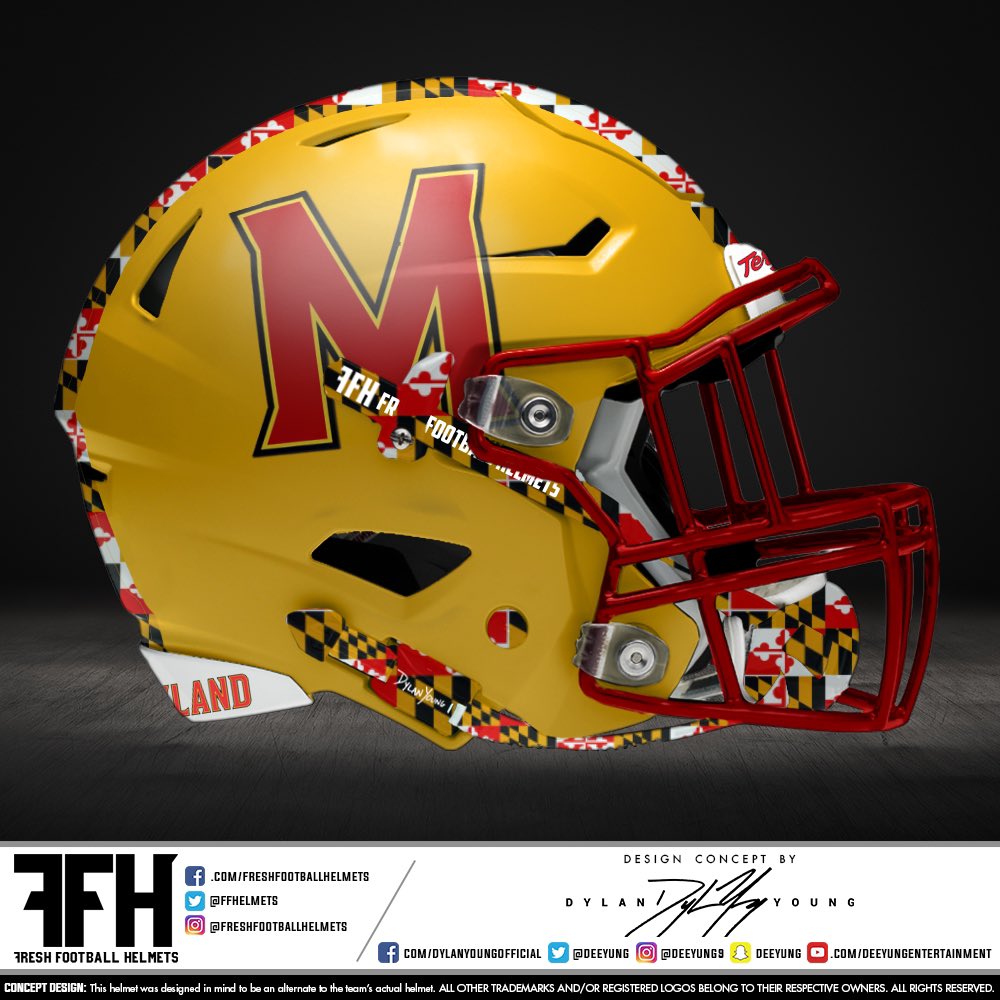 FFhelmets's tweet image. Maryland Terrapins, college. Design concept by @deeyung. #FreshFootballHelmets