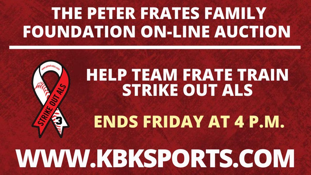 JoeGiza's tweet photo. If you haven’t seen it yet, check out the Pete Frates ALS Charity On-Line Auction - Lots of cool memorabilia from Pete's personal collection, all to benefit other families dealing with ALS. The auction ends Friday at 4 pm.
https://t.co/Y87uQzxjtI https://t.co/t9Qi54IAKz
